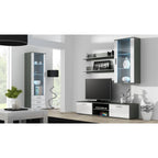 SOHO S1 display cabinet, grey/white gloss Bufety i witryny/Bufety i witryny na drewnianej podstawie Your Sports Performance