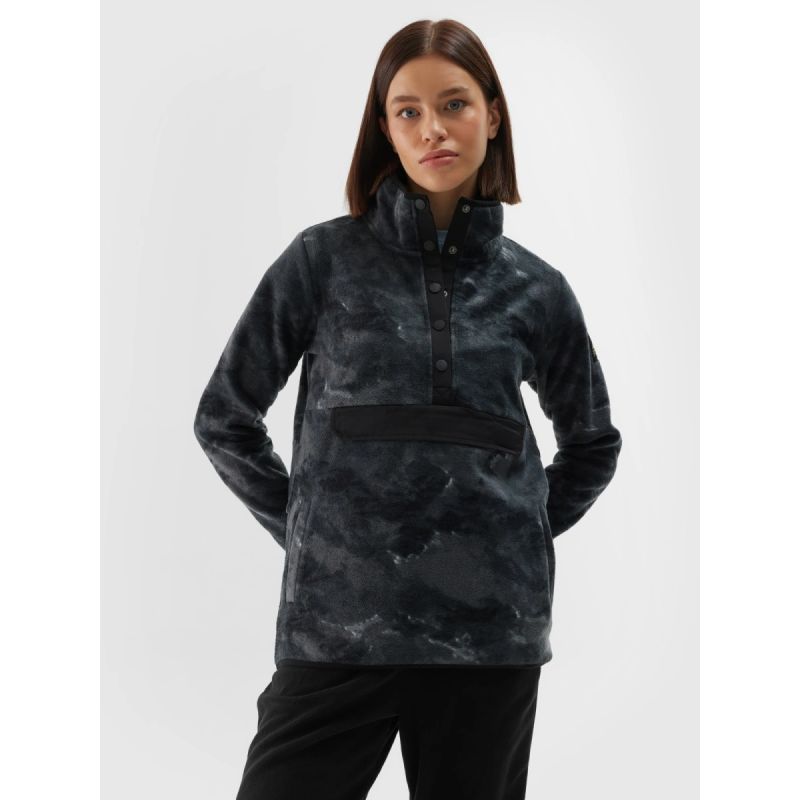 Women's oversize stand-up collar fleece 4F 4FWAW24TFLEF298-90A 4f