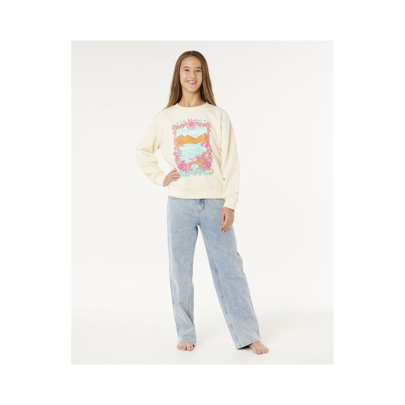RIP CURL Sunshine Squad Crew-Girl Sweatshirt White