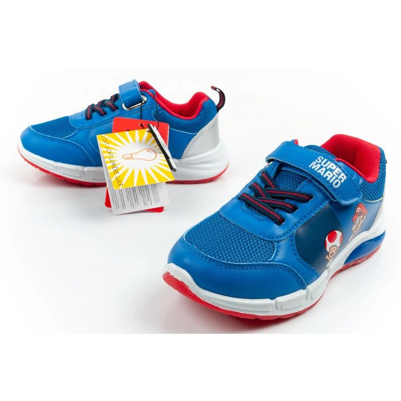 Leomil children's sports shoes Super Mario sneakers with velcro LED blue Leomil