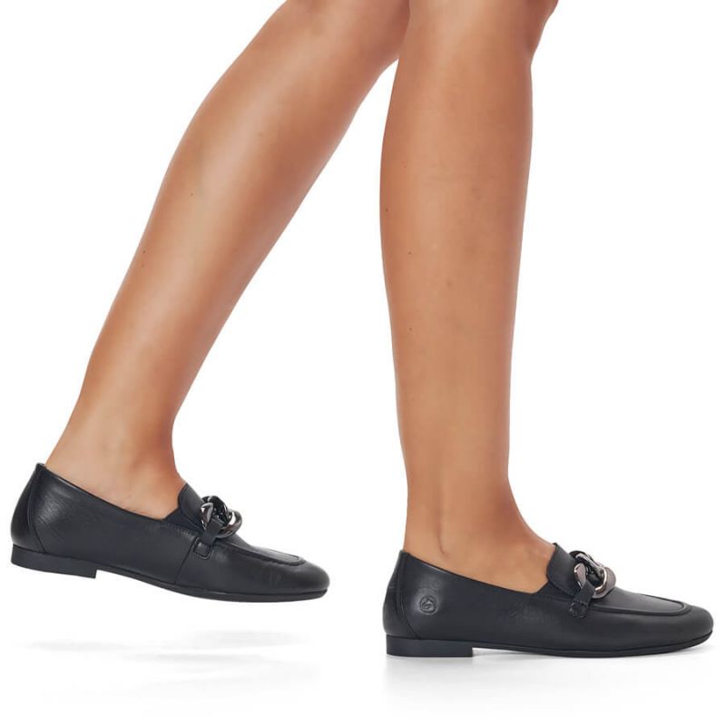 Comfortable leather shoes with a chain Remonte W RKR645, black Footwear/Lifestyle/Rieker Your Sports Performance
