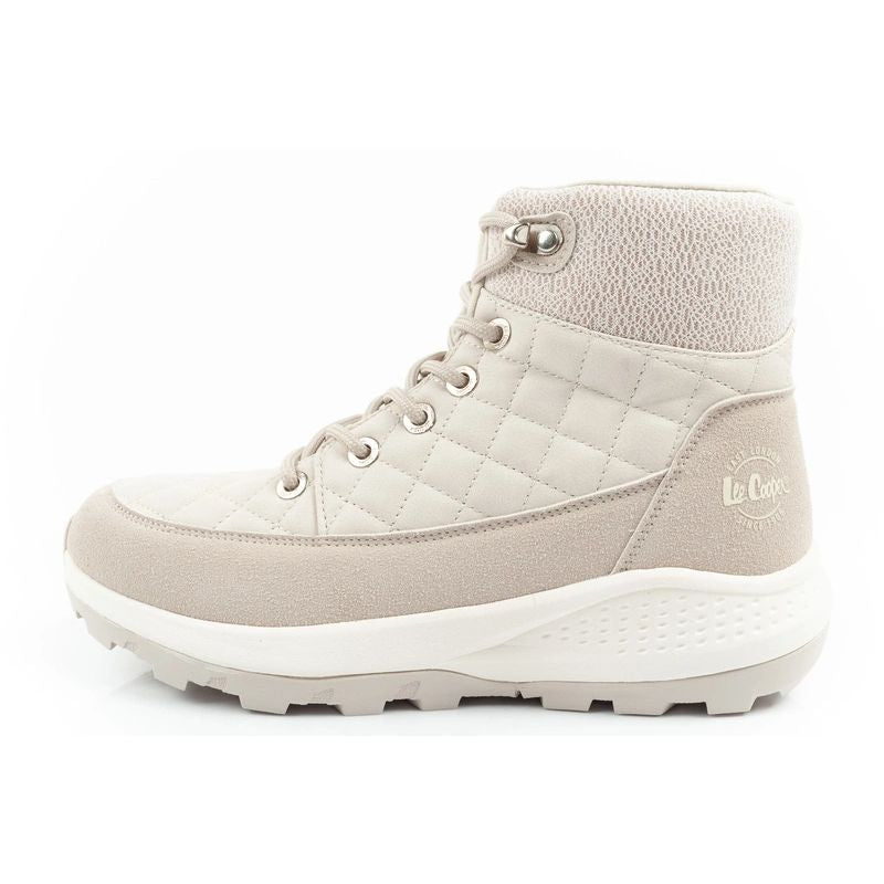 Lee Cooper women's winter hiking sports shoes, insulated, cream, eco-leather Lee Cooper