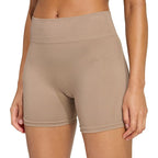 Women's adidas Workout Essentials 4 inch beige shorts JX3926