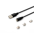 SAVIO MAGNETIC USB CABLE - USB TYPE C, MICRO AND LIGHTNING, 2M, BLACK CL-155 In preparation Your Sports Performance