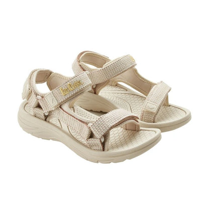 Lee Cooper women's shoes velcro sandals for summer on the beach, light beige cream Lee Cooper