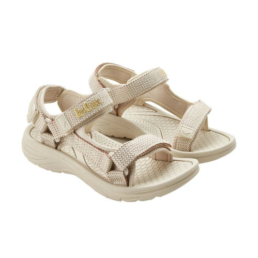Lee Cooper women's shoes velcro sandals for summer on the beach, light beige cream Lee Cooper
