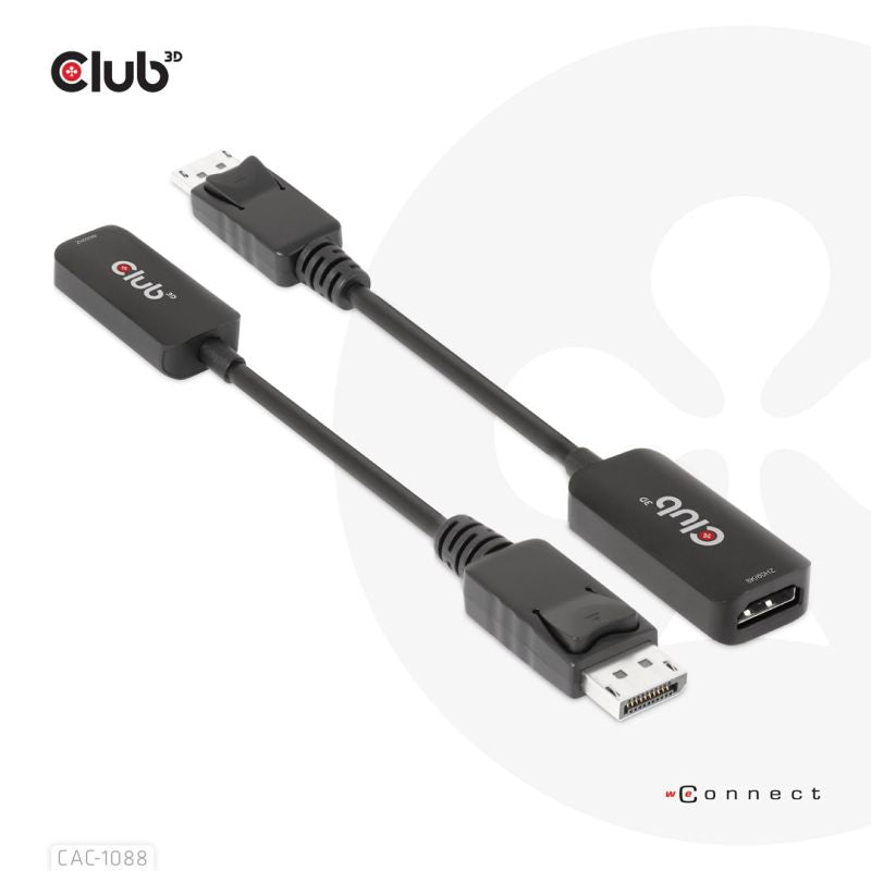 CLUB3D CAC-1088 Cable Adapter 0.21m DisplayPort HDMI Black Kable i adaptery/Adaptery, przejściówki Your Sports Performance