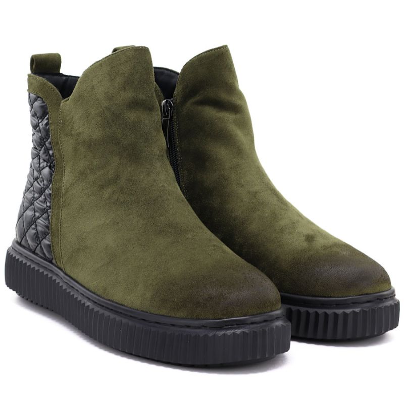Women's insulated green ankle boots Potocki Z25-JE19365