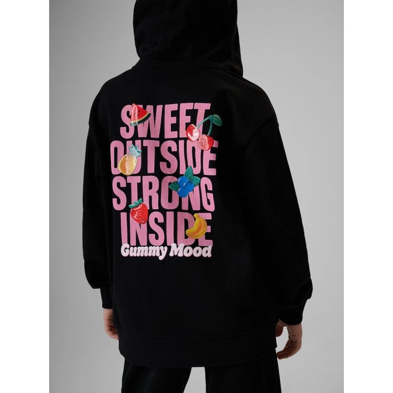Girls' loose sweatshirt with hood 4F 4FJRSS26TSWSF2902-20S 4f