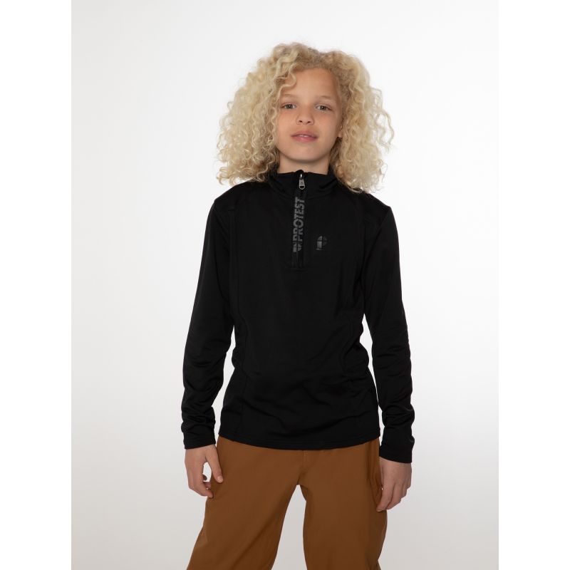 Protest Willowy Jr. Kids' Zip-Up Turtleneck Sweatshirt, Quick-Drying, Black (P3810300/290) In preparation Your Sports Performance