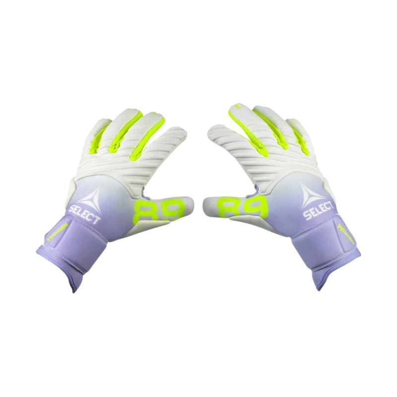 Select 89 Women v26 Goalkeeper Gloves Purple, White, and Lime 500097