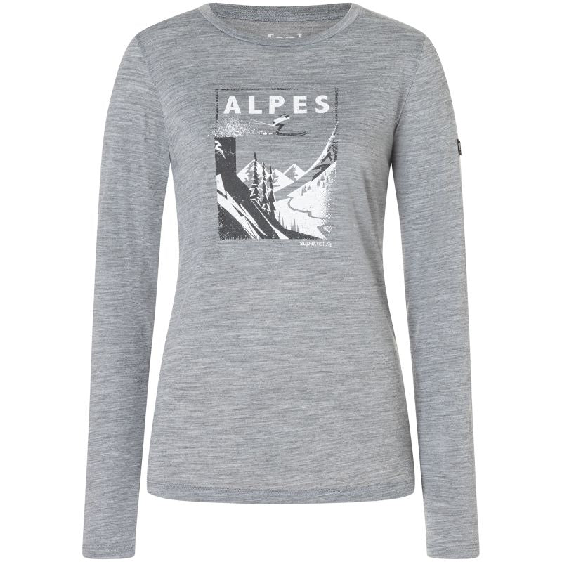 SUPER.NATURAL W ALPES LS Long-Sleeve Top Grey