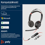 POLY Blackwire 5220 8X231AA Over-Ear Headphones Akcesoria GSM/Słuchawki przewodowe Your Sports Performance