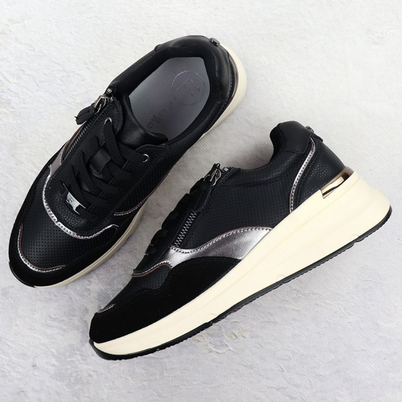 Women's black leather metallic shoes Filippo DP7105/25 Footwear Your Sports Performance