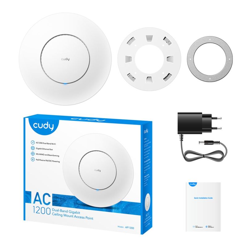 Access Point CUDY AP1300 AC1200 Dual Band Wi-Fi 1xGigabit Mesh Komunikacja i łączność/AccesPoint Your Sports Performance