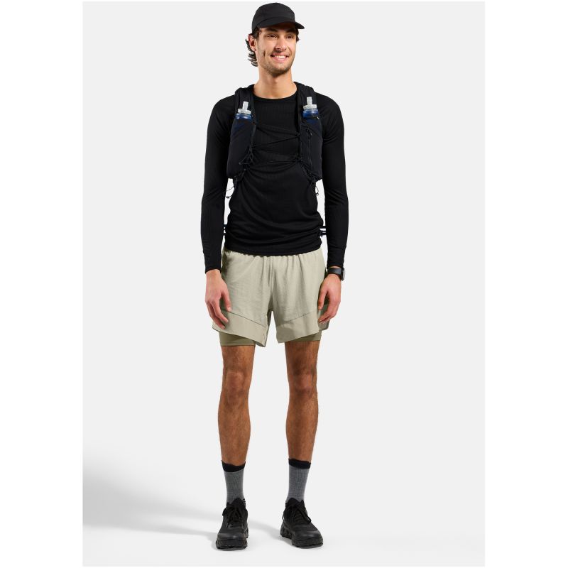 Odlo Men's 2-in-1 X-ALP TRAIL 6 INCH Shorts, Grey