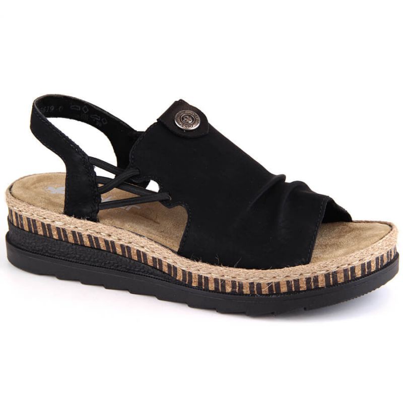 Comfortable Rieker W RKR677 black sandals Footwear/Lifestyle/Rieker Your Sports Performance