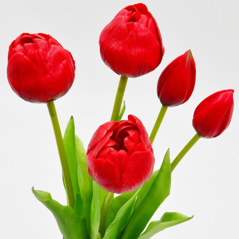 BOUQUET OF 5 RED PEONY TULIPS 39 CM LIFE-LIKE SPRING DECORATION Home and Garden/Equipment Your Sports Performance