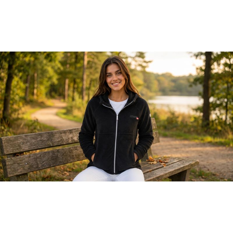 Geographical Norway ULOTTA BLACK LADY 047-1 Women's Fleece Jacket (WZ8181F/GN-BLACK)
