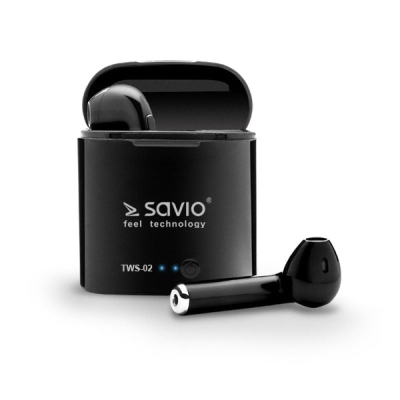 SAVIO TWS-02 wireless headphones (in-ear; wireless, Bluetooth; with built-in microphone; black In preparation Your Sports Performance