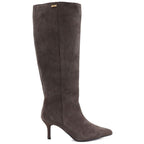 Women's leather boots with a high heel, insulated, brown, Big Star UU274497