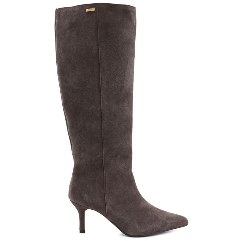 Women's leather boots with a high heel, insulated, brown, Big Star UU274497