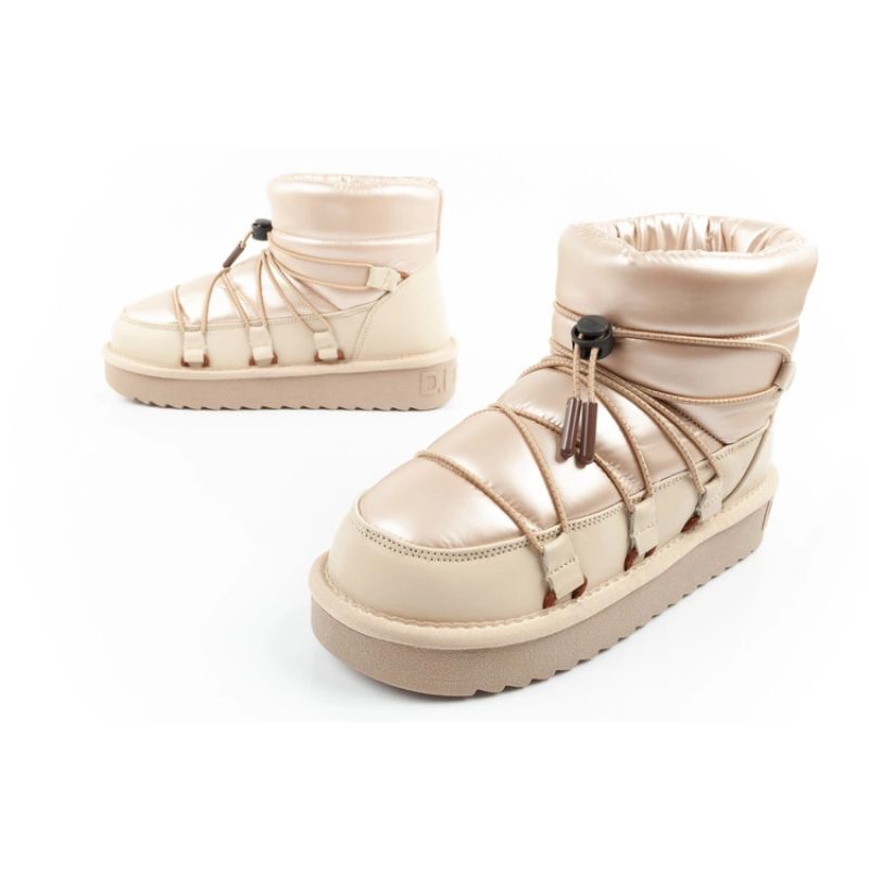 D.Franklin women's winter snow boots, fashionable insulated gold ankle boots D.Franklin