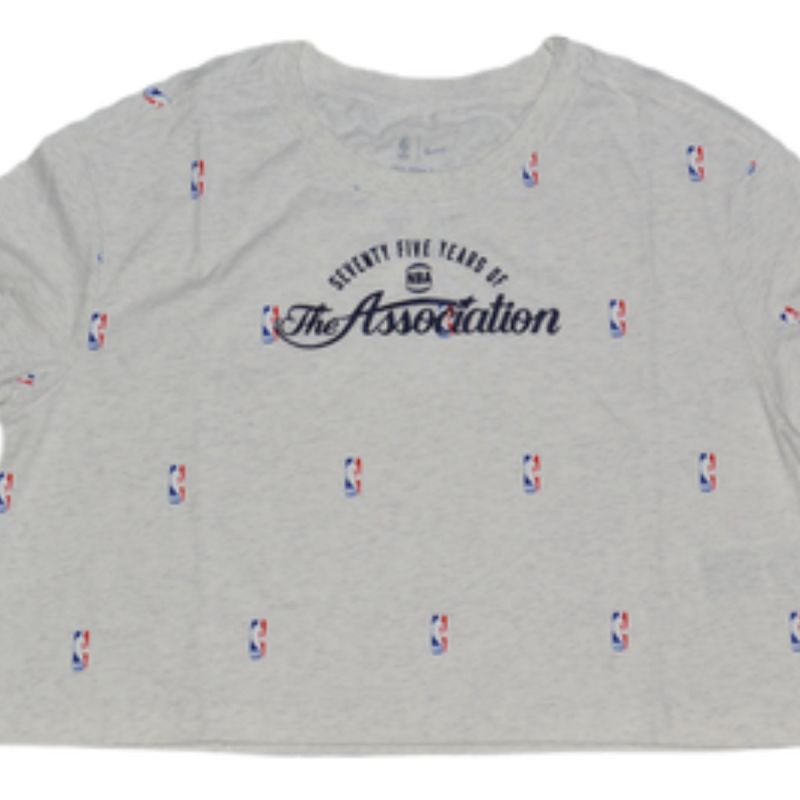 Women's Nike NBA N31 Courtside Longsleeve Crop T-shirt Birch Heather - DA6810-051 Nike