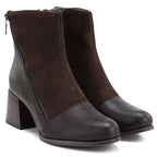 Women's insulated ankle boots with a block heel, chocolate M.Daszyński SA269-5