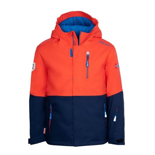Trollkids Kids Hallingdal Jacket Outdoor Orange/Navy (226-705) In preparation Your Sports Performance