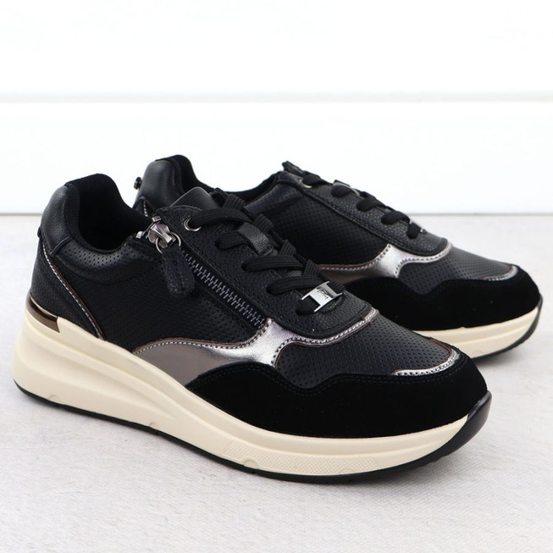 Women's black leather metallic shoes Filippo DP7105/25 Footwear Your Sports Performance