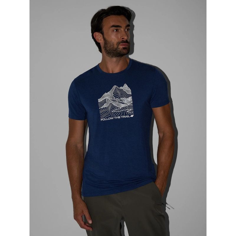Men's trekking t-shirt made of bamboo fiber 4F 4FRAW26TFTSM2963-32M