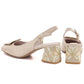 Beige leather pumps with a free heel Artiker 58C0672