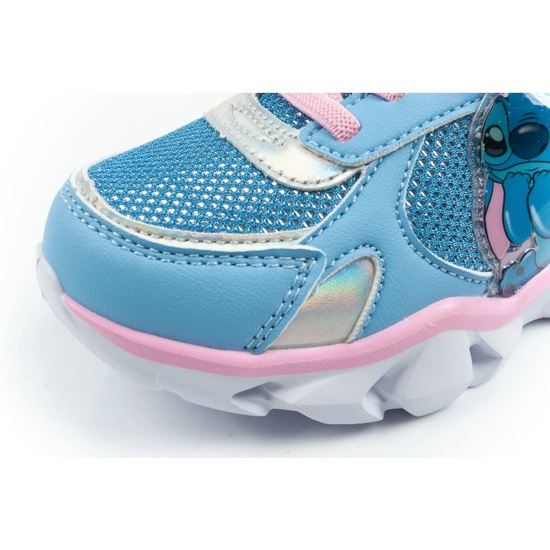 Leomil children's sports shoes sneakers Stitch light with velcro LED blue