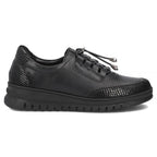 Women's leather half-notes on a wedge, black Filippo DP8102