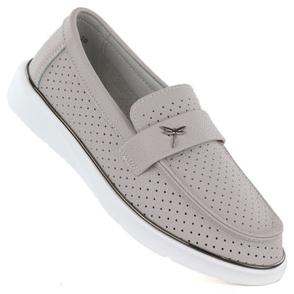 Vinceza 93221 women's gray leather moccasins Vinceza