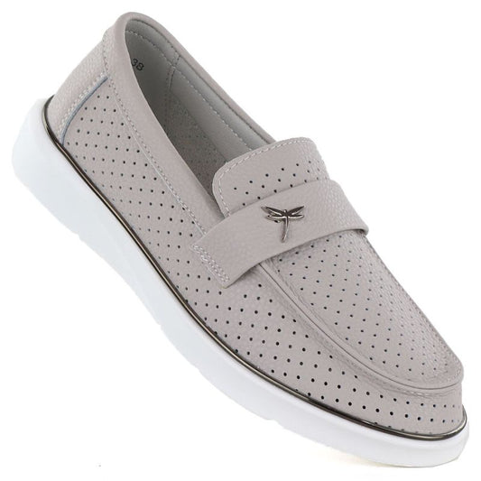 Vinceza 93221 women's gray leather moccasins Vinceza