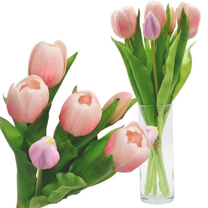 BOUQUET OF 7 PINK TULIPS 31 CM LIFE-LIKE SPRING DECORATION Home and Garden/Equipment Your Sports Performance