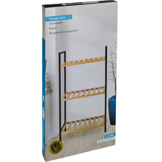 SHELF SHOE RACK 3 LEVELS 38x32.5x70CM BAMBOO EXCELLENT HOUSEWARE Footwear Your Sports Performance