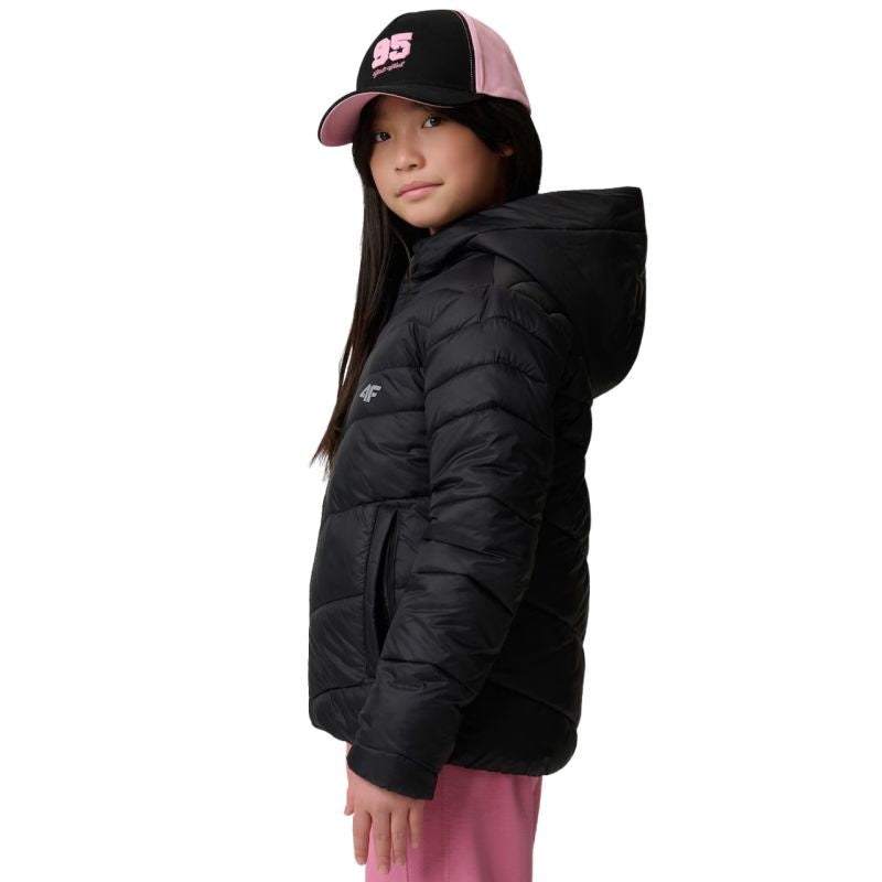 Girls' jacket 4F F0739 deep black 4FJWSS26TDJAF0739 20S