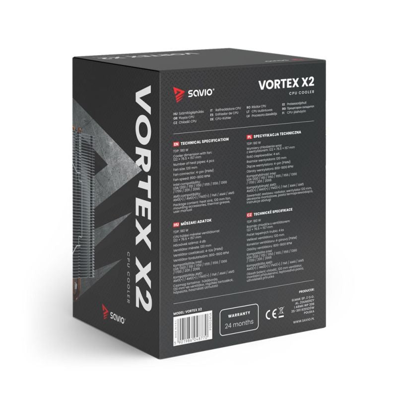 SAVIO CPU COOLER VORTEX X2 Chłodzenie/Chłodzenie CPU Your Sports Performance