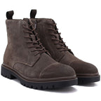 Men's leather ankle boots, unlined, suede, brown, Big Star UU174220