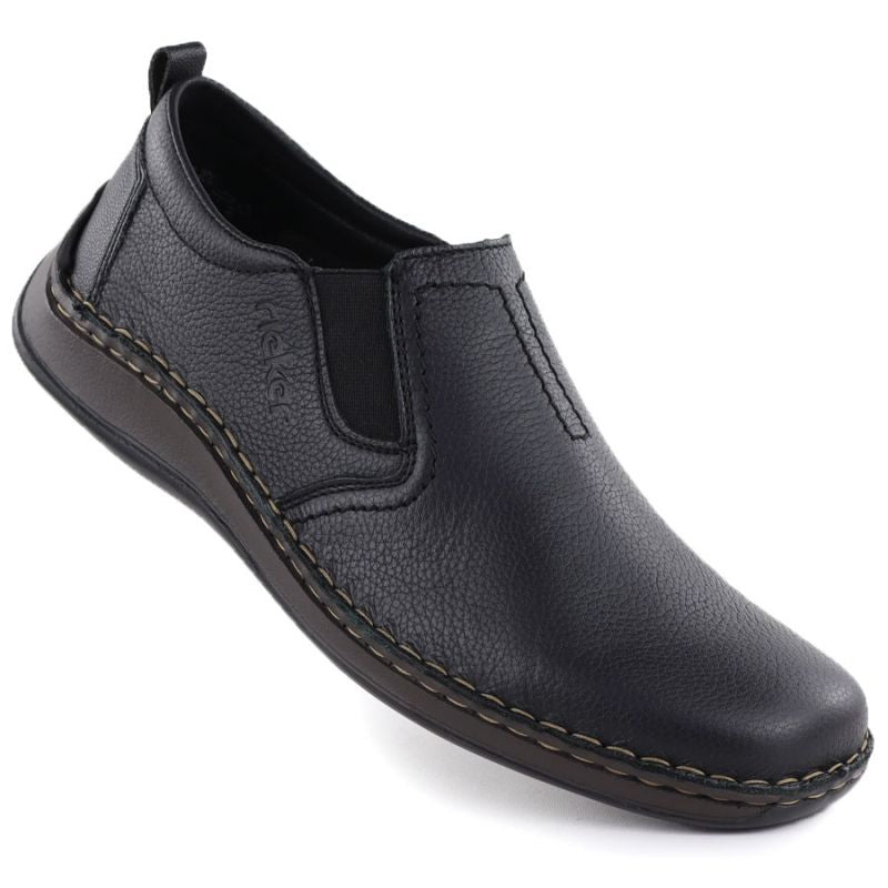 Rieker 05264-00 Men's Black Leather Slip-On Shoes To be categorized Your Sports Performance