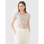 Women's crop top plain t-shirt 4F 4FRSS25TTSHF2695-83S *Kategoria tymczasowa Your Sports Performance