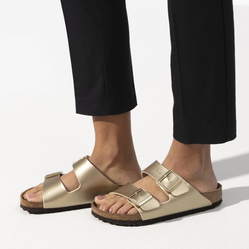 Birkenstock Arizona Birko-Flor Gold Women's Slides Regular Wide (1016110) Footwear/Lifestyle/Brinkenstock/Klapki/chodaki Birkenstock