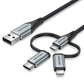 Vention USB-A 3in1 Micro-B USB-C Lightning Cable 1m Gray In preparation Your Sports Performance