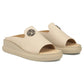 Women's beige leather wedge sandals Filippo DK7758