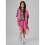 Girls' boxy T-shirt with print 4F 4FJRAW26TTSHF4239-22S