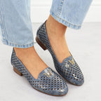 Women's openwork low-heeled shoes, blue M.Daszyński SA222-3 Footwear Your Sports Performance