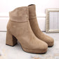 Insulated suede ankle boots with a high heel and platform M.Daszyński W SAN24B, beige Footwear/Lifestyle/M.Daszyński Your Sports Performance